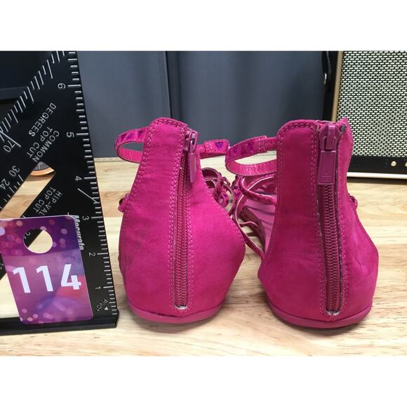 Kenneth Cole Reaction Slim Jewel Gladiator Flats Sandals Women's 8.5 Pink Zipper - Picture 4 of 7